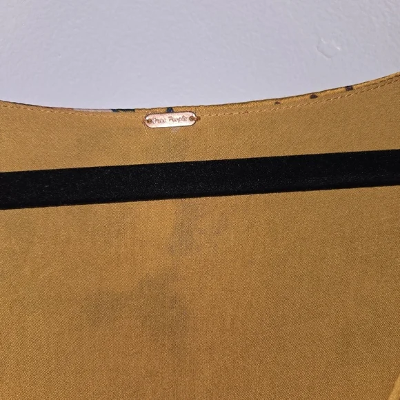 Free People Yellow and Blue Wrap Sundress with Bishop Sleeves - Picture 5 of 7